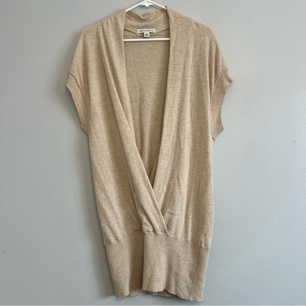 Banana Republic cashmere wool blend Sleeveless Sweater Wrap Sz M Beige Casual